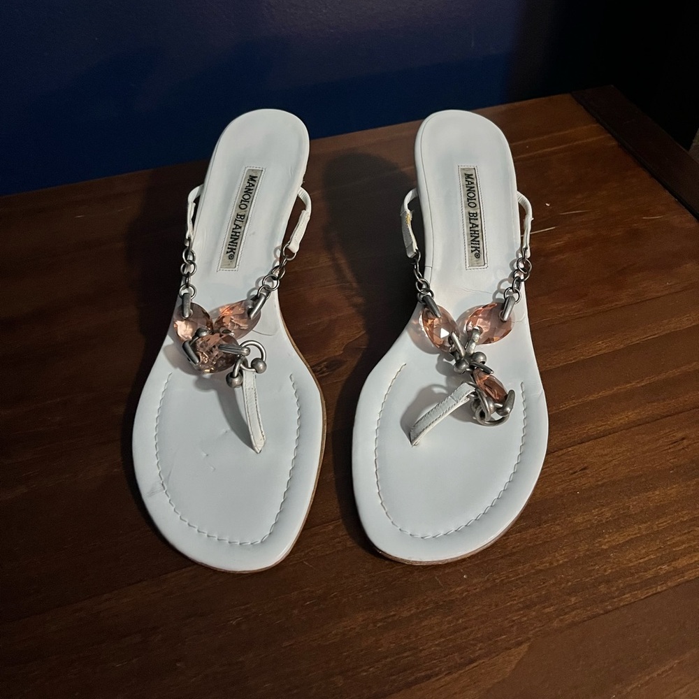Manolo Blahnik Kitten-Heeled Sandals